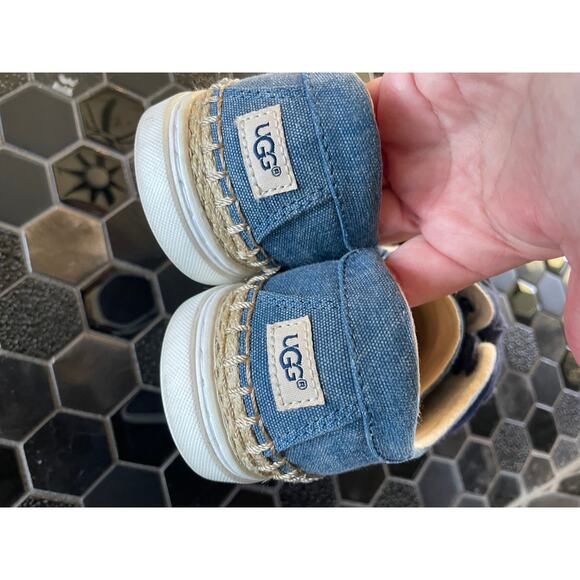 UGG Navy Canvas sneaker boat shoe EYEN II lace up women’s 7 - Picture 5 of 10